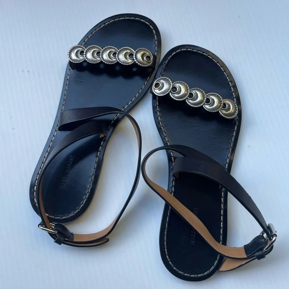ISABEL MARANT Eldory embellished leather sandals